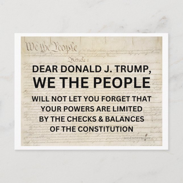 Cartão Postal Nós, as pessoas, limitamos o poder de Trump (Frente)