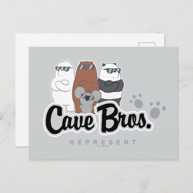 Cartão Postal Nós Bare Bears - Irmãos Cavernas. Representar (Frente/Verso)