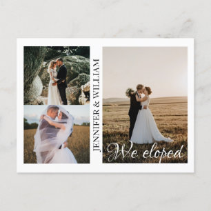 Cartão Postal Nós Elografamos Anúncio de Casamento de Colagem 