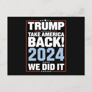 Cartão Postal Nós Fizemos Trump Bandeira EUA Presidente 47 Trump