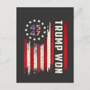 Cartão Postal Nós Ganhamos INAUGURAÇÃO DO TRUMP Bandeira America