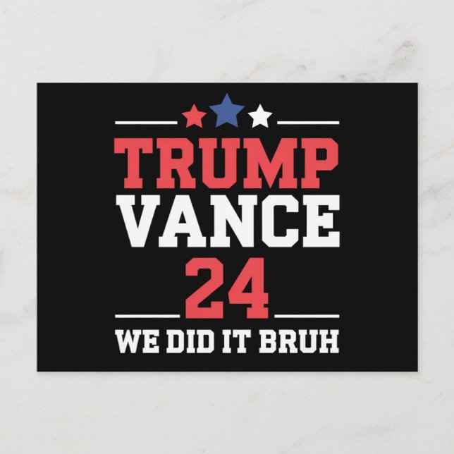 Cartão Postal Nós Ganhamos Trump Vance 47º (Frente)
