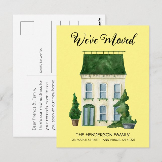Cartão Postal Nós movemos novo anúncio de mudança de casa (Frente/Verso)