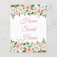 Nós Mudamos Postcard Floral Casa Doce Casa