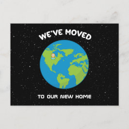 Cartão Postal Nós Mudamos Tema Espacial Casa Nova