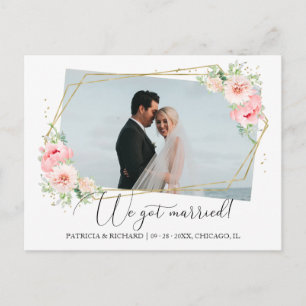 Cartão Postal Nós Nos Casamos Anúncio de Fuga para Casar com Flo