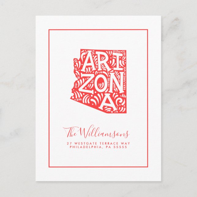 Cartão Postal Nós nos movemos | Novo Endereço | ARIZONA (Frente)