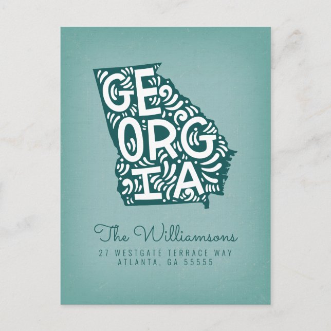 Cartão Postal Nós nos movemos | Novo Endereço | Geórgia (Frente)