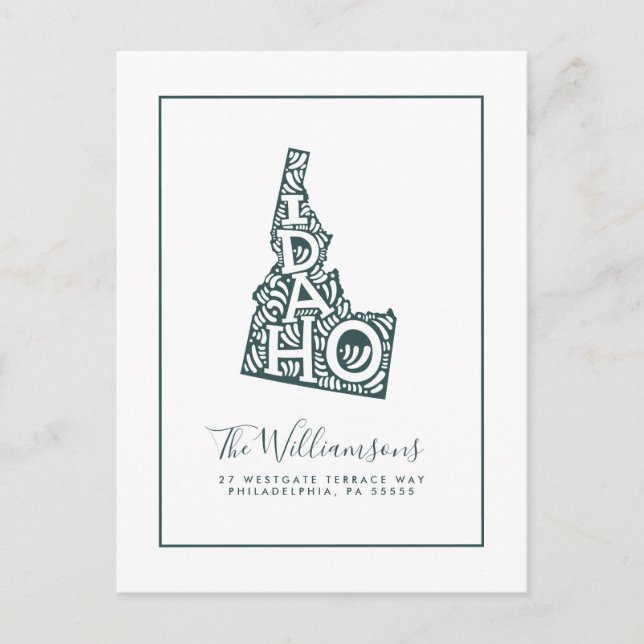 Cartão Postal Nós nos movemos | Novo Endereço | Idaho (Frente)