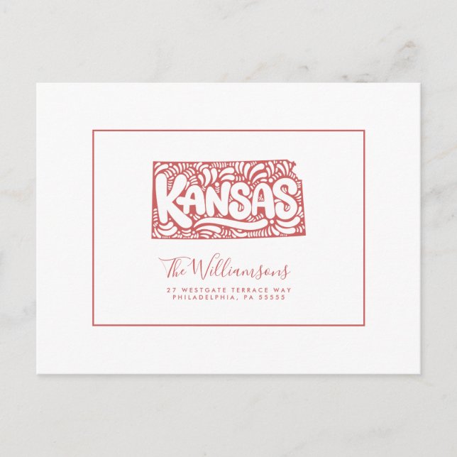 Cartão Postal Nós nos movemos | Novo Endereço | Kansas (Frente)