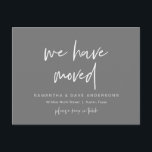 Cartão Postal Nós nos mudamos, Anúncio de Novo Endereço Residenc<br><div class="desc">Este moderno design minimalista de nova casa,  anúncio de mudança,  cartões postais de mudança de endereço (com título do cartão,  nós nos mudamos). É a maneira perfeita de anunciar aos seus amigos e familiares que você se mudou.</div>