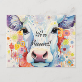 Cartão Postal Nós nos mudamos! Artsy Cow