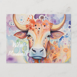 Cartão Postal Nós nos mudamos! Artsy Cow