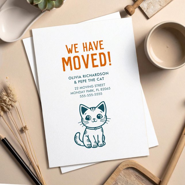 Cartão Postal Nós nos mudamos com o nosso gato (Criador carregado)