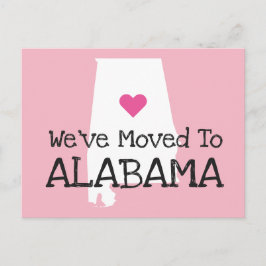 Cartão Postal Nós nos mudamos para Alabama Coração Rosa