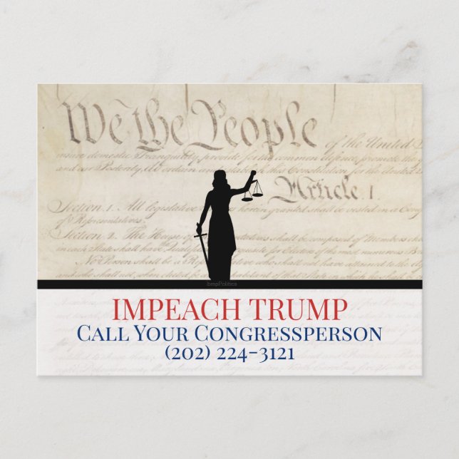 Cartão Postal Nós, o Congresso Pessoas Impeach Trump Lady Justic (Frente)