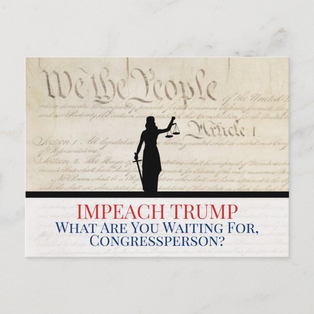 Cartão Postal Nós, o Congresso Pessoas Impeach Trump Lady Justic (Frente)