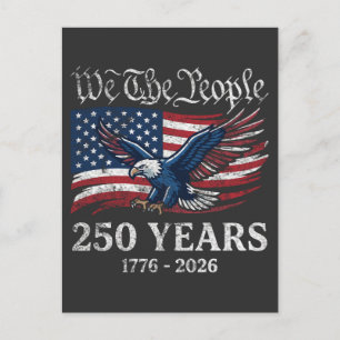 Cartão Postal Nós Povo Camisa 250 Anos Bandeira Americana Águia 