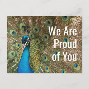 Cartão Postal "Nós temos orgulho de você" Foto de um belo pavão