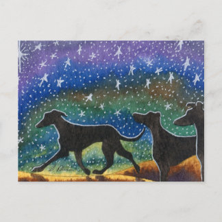 Cartão Postal Nós três cachorros-galgos
