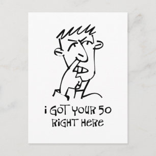 Cartão Postal Nose Picker, 50 anos, tenho os seus 50!