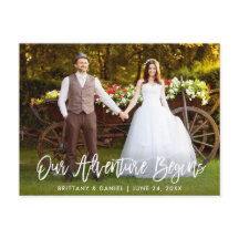 Nossa Aventura Começa com Brush Script Obrigado Ca