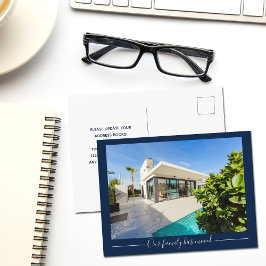 Cartão Postal Nossa Família Mudou O Marinho De Foto Personalizad