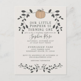 Cartão Postal Nossa Pequena Abóbora Está Virando Um Primeiro Ani