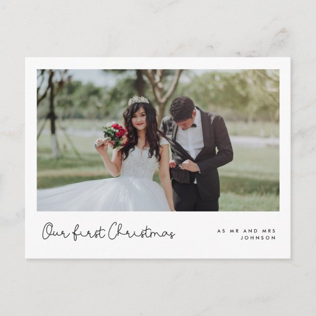 Cartão Postal Nossa primeira foto de Natal (Frente)