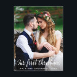 Cartão Postal Nossa Primeira Foto do Casal de Casamento de Natal<br><div class="desc">O nosso primeiro cartão-postal de Casal de Casamento de Natal</div>