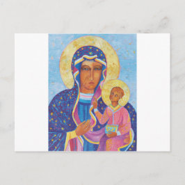 Cartão Postal Nossa Senhora de Czestochowa Madona Negra Polônia