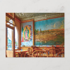 Cartão Postal Nossa Senhora de Guadalupe Mural em um Restaurante