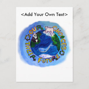 Cartão Postal Nossas Escolhas - Reciclar, Reutilizar, Reduzir Ca