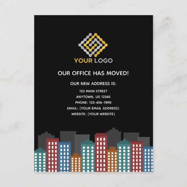 Cartão Postal Nosso Escritório Mudou O Negócio De Endereços (Frente)