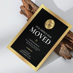 Cartão Postal Nosso escritório mudou o novo endereço do logotipo<br><div class="desc">Deixe seus clientes, funcionários e fornecedores sobre seu novo endereço de escritório com este elegante logotipo preto e ouro Nosso Office Moved Business Postcard Design. Com borda de efeito ouro, fontes modernas, espaço para o logotipo da sua empresa, novo endereço, detalhes de contato e horário de abertura, este cartão postal...</div>