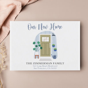 Cartão Postal Nosso Novo Anúncio de Movimentação da Porta de Aqu