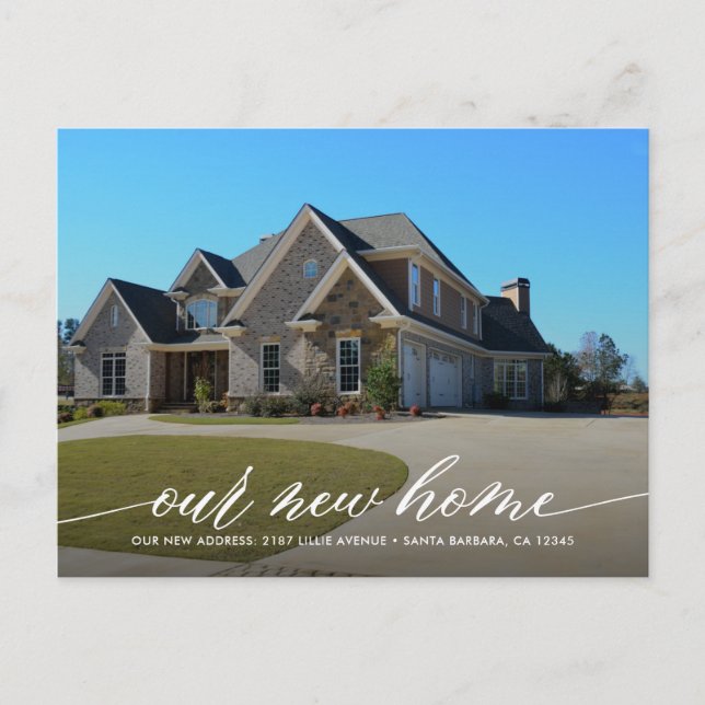 Cartão Postal Nosso Novo Anúncio de Movimentação de Fotos Modern (Frente)