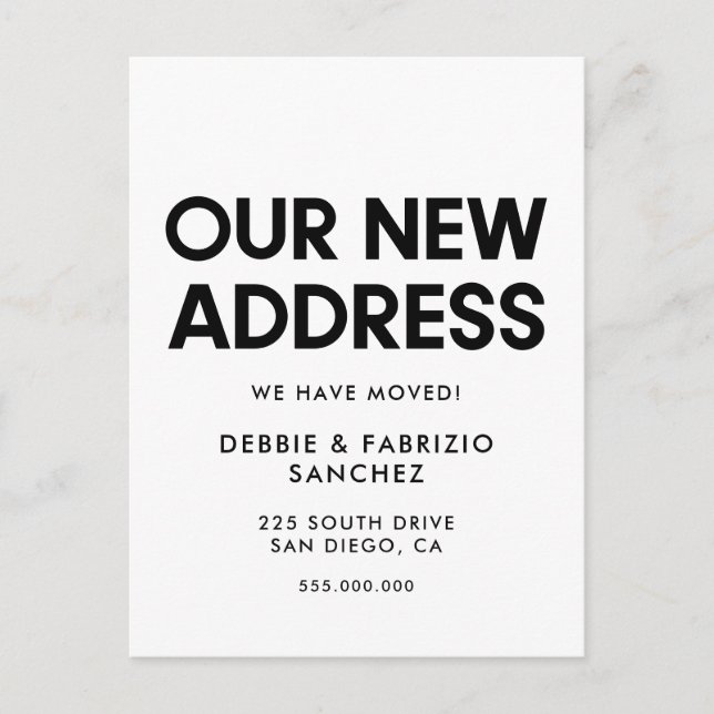 Cartão Postal Nosso novo discurso Mínimo Comunicado em Movimento (Frente)