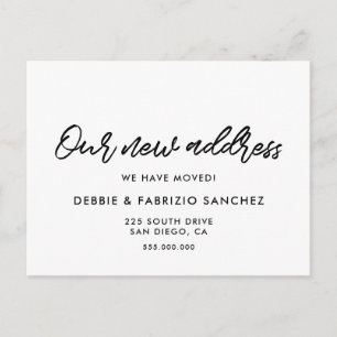 Cartão Postal Nosso novo endereço Anúncio em movimento moderno