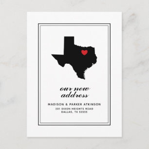 Cartão Postal Nosso novo endereço no TX   Mark Your City W/Heart