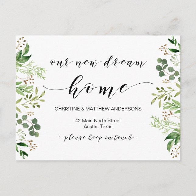 Cartão Postal Nosso novo sonho, Greenery, Anúncio em Movimento (Frente)