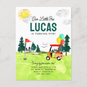 Cartão Postal Nosso Pequeno Pró Swing Par-tee Crianças Golf Aniv