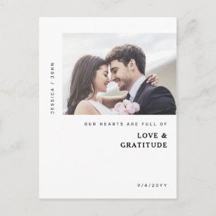Cartão Postal Nossos Corações são Foto de Cheio para Casamento O