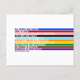 Cartão Postal Nossos Valores São