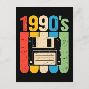 Cartão Postal nostalgia do computador disquete retrô dos anos 90