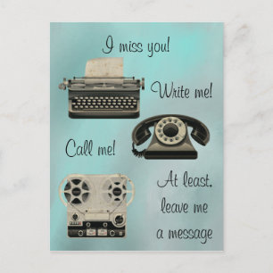 Cartão Postal Nostalgic me escreva me chame