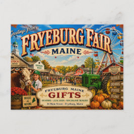 Cartão Postal Nostálgico da Feira de Fryeburg Main