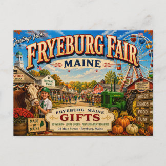 Cartão Postal Nostálgico da Feira de Fryeburg Main