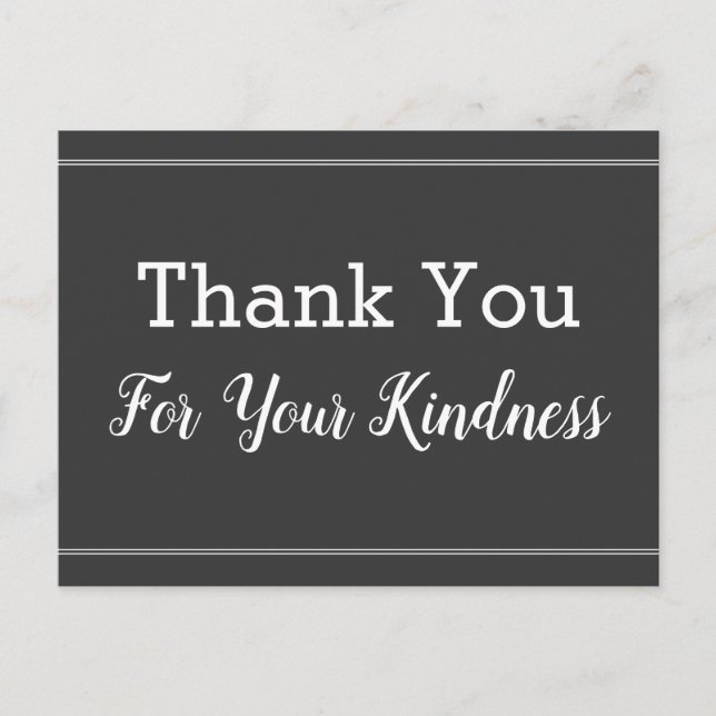 Cartão postal nostálgico "Obrigado pela sua gentil (Frente)