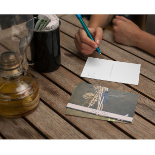 Cartão Postal Nota Botânica Personalizada Vintage Libélula Azul